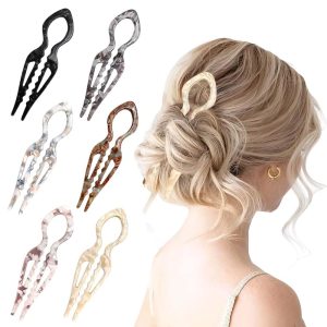 Prestige Hair Pin for Women, Hair Pins for Majority Hair, Elegant Hair Clips for Women for Updos, Chignons French Twists, Double notch Locking Mechanism Anti-loosening Hairpins (6PCS Gradient color)