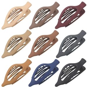 9 Pack Flat Hair Clips for Women, Matte Claw Clips for Thick & Thin Hair (Multicolor)