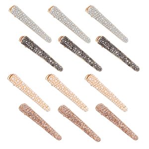 12 Pcs Rhinestone Pearls Alligator Hair Clips Duckbill Hairpins for Women's and Girls Hair Accessories