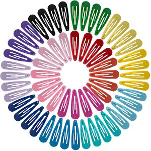 60 Pcs Hair Barrettes, Non-Slip Hair Clips, 2 Inch Metal Hairpins Accessories for Toddlers, Girls, Kids, Teens, Women (15 Assorted Colors)